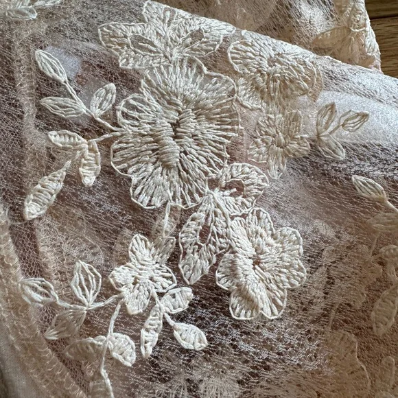 Peach Elegant Lace Embroidered Top Size XL Back Zipper Cottagecore Feminine - Picture 11 of 11